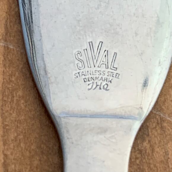 Sival Inger Stainless Flatware Denmark 3 Pc Glossy Ladle Fork Spoon Butter Knife - Picture 4 of 14